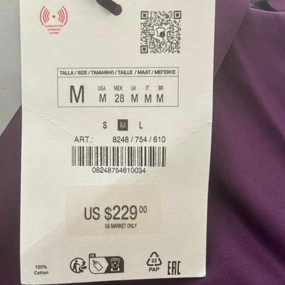 ZARA WOMAN NWT FW23 STRAPLESS PANELLED DRESS LIMITED EDITION AUBERGINE 8248/754 - Picture 13 of 16